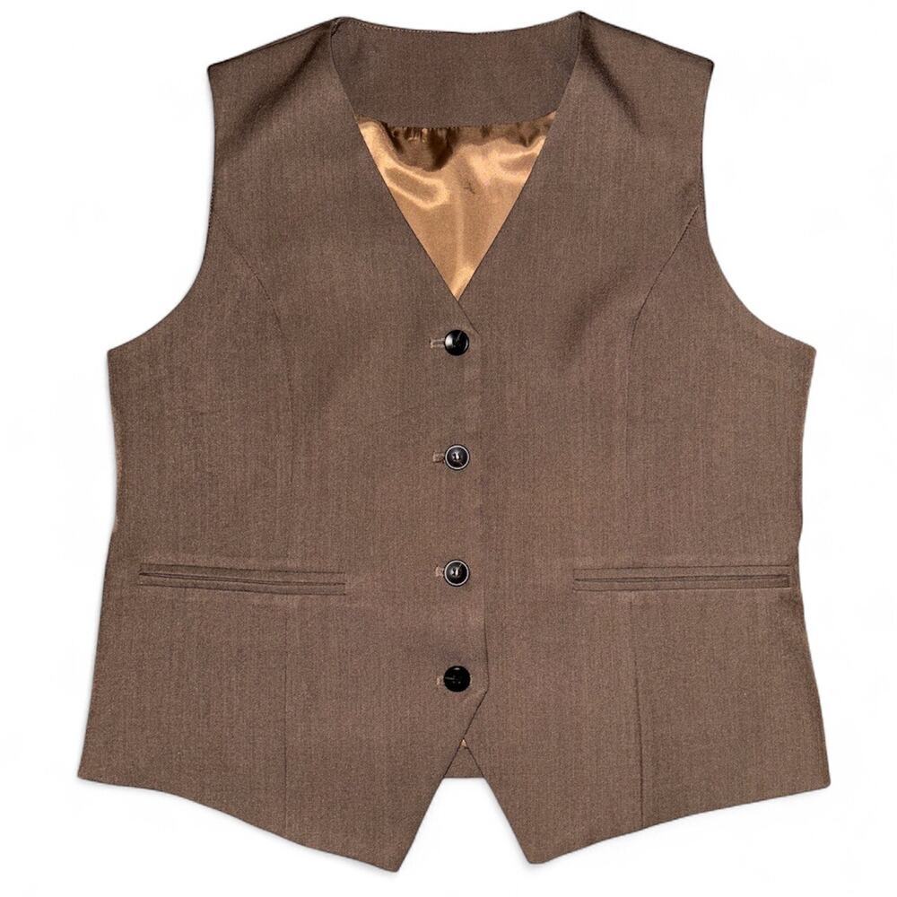 Womens Khaki Brown Vest Size Medium